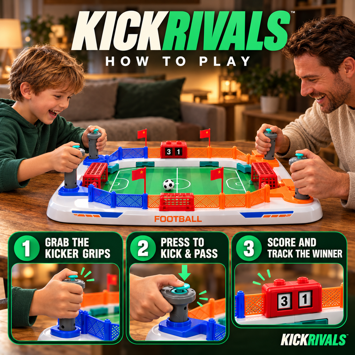 Kickrivals™ - Tabletop Soccer Stadium Game