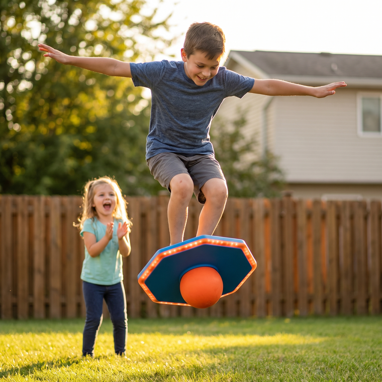 Kid bouncing on Hopsy